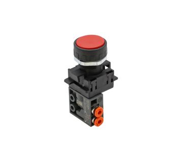 3/2-way miniature valve, manual, push button, NC, 4 mm side red