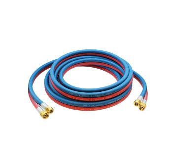 Autogenous twin hose, O2-C2H2, Ø 13.3 x 6.3, 4 m, connections