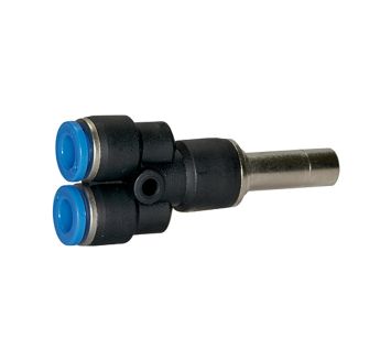 Push-in Y-connector, Plug nipple 6 mm »Blue Series«, reducing