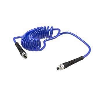 Spiral hose, fitt., rotat., kink protect. spring, PU, Ø8x5, 3m