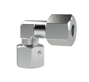 Adjustable union elbow, Pipe ext. Ø 6, galvanised steel