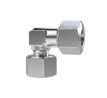 Adjust. angled screw connection, Pipe ext. Ø 6, galvanised steel