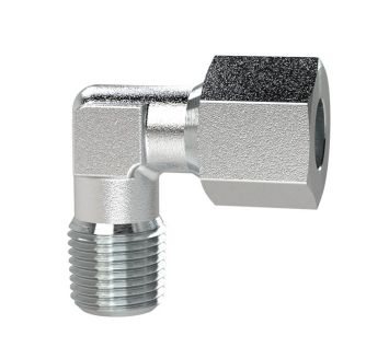 Male elbow, R 1/4 o., Pipe exterior Ø 6, galvanised steel