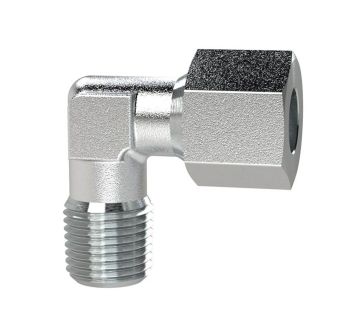 Male elbow, NPT 1/8 o., Pipe exterior Ø 6, galvanised steel
