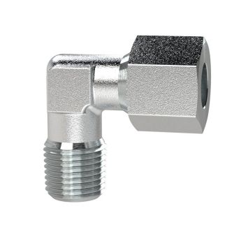 Male elbow, M8x1.0o., Pipe exterior Ø4, galvanised steel