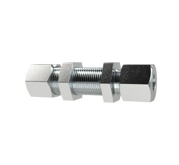 Bulkhead connector, Pipe exterior Ø 6 mm, galvanised steel
