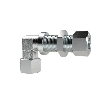 Bulkhead elbow connector, Pipe exterior Ø 6 mm, galvanised steel