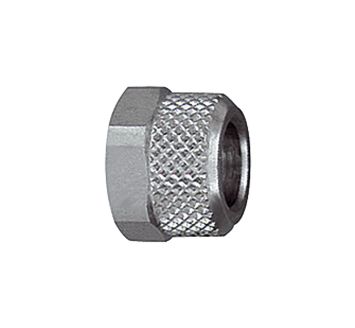 Coupling nut, M8x1, for hose 4/2, AF 10, nickel-plated brass