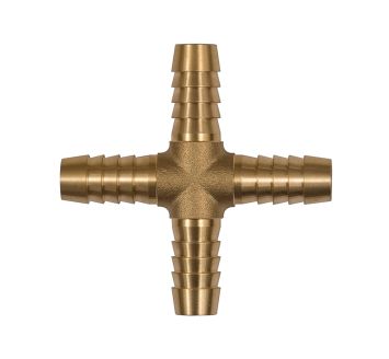 Cross push-on connectors, for hose I.D. 4 mm, brass