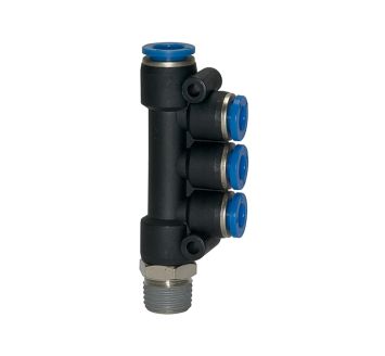 T-multi-distributor »Blue Series«, rotating, R 1/8 o.