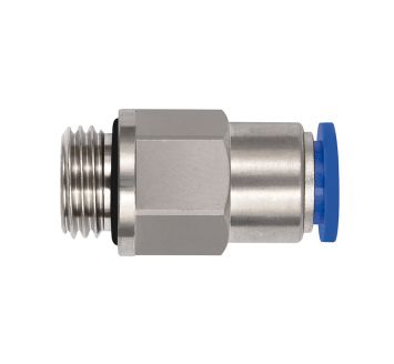 Straight push-in fitting »Blue Series«, Self-locking, G 1/4 o.