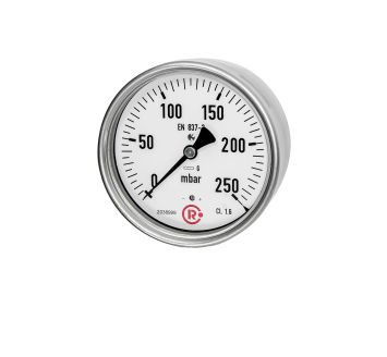 Capsule pressure gauge, rear centric, G 1/2, 0 - 25 mbar, Ø 63