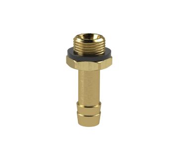 Screw-in hose connector, G 1/4, for hose I.D. 9 mm, AF 17, brass