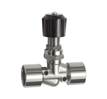 Needle valve, Nickel-plated brass, panel mounting, IT/IT, Rp 1/8