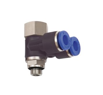 Y- angled piece fitting »Blue Series«, rotating, M5 i./o.