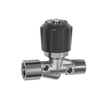 Needle valve, Nickel-plated brass, IT/ET, Rp/R 1/8, DN 4