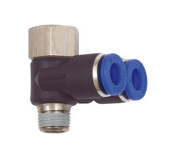 Y- angled piece fitting »Blue Series«, rotating G/R 1/8 i./o.