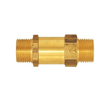 Check valve, straight-way variant, brass, G 1/4 ET, 0.2-0.4 bar