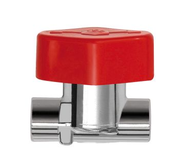 Quick connect blocking valve brass chrome plated, G 1/4 IT, DN 7