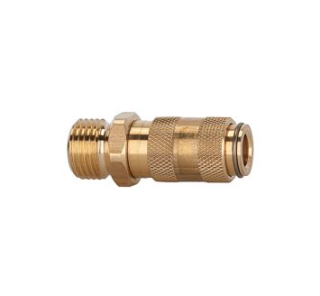 Quick-connect coupling I.D. 2.7, bright brass, M5 ET