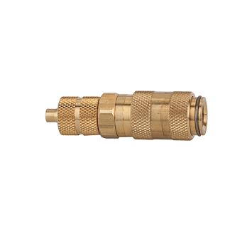 Quick-connect coupling I.D. 2.7, bright brass, Hose connect. 4x3