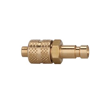 Nipple for couplings I.D. 2.7, bright brass, for hose 4x3