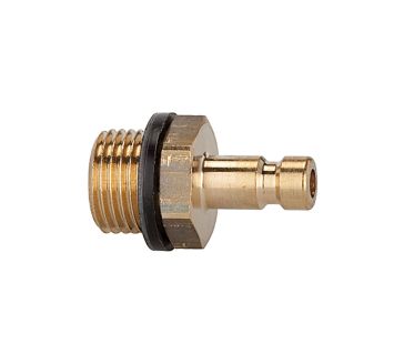 Nipple for couplings I.D. 2.7, bright brass, M5 ET, AF 7