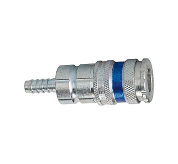 Quick-connect coupling I.D. 7.6, gal. steel/brass, Sleeve I.D. 6