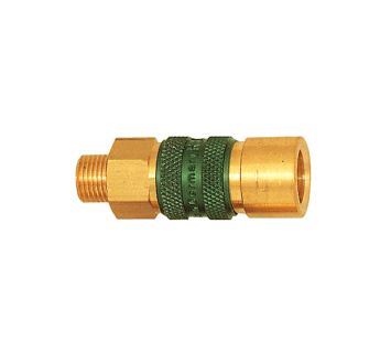 Captive quick-connect coupling I.D. 5, G 1/8 ET, green
