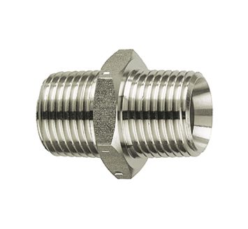 Double threaded nipple, R 1/4 o., R 1/4 o., Stainless steel