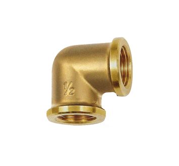 Angled piece, 90°, interior / interior, G 1/8, Bright brass