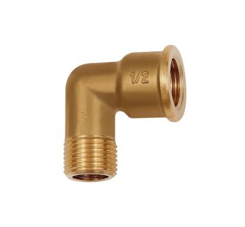 Angled piece, 90°, interior / exterior, G 1/4, Bright brass