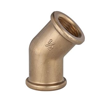 Angled piece, 45°, interior / interior, G 3/8, Bright brass