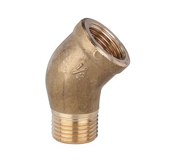 Angled piece, 45°, interior / exterior, G 3/8, Bright brass