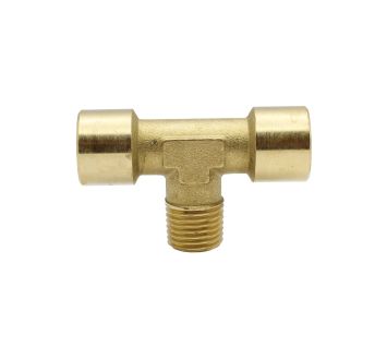 T-piece, interior/exterior/interior, G/R 1/8, AF 10, Bright brass
