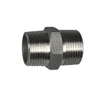 Double threaded nipple, Hex. G 1/8, AF 13, Stainless steel 1.4408