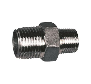 Double threaded nipple red. Hexagonal, G 1/4 o., G 1/8 o., AF 15