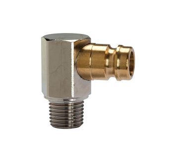 Tempered plug-in nipple DN 9, 90°, Exterior thread, M14x1.5