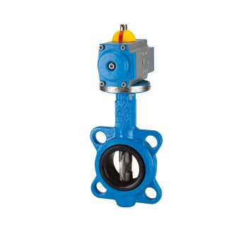 Intermediate flange blocking flap, Pneum. actuation drive, DN 40