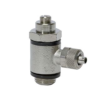 Throttle check valve,Supply air throttle,quick conn.Hose 4/2.5,M5