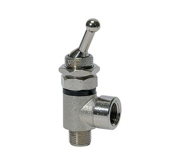 2/2-way toggle lever valve, both sides, screw connection, G 1/8