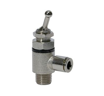 2/2-way toggle lever valve, both sides, Push-in connector, G 1/8