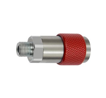 Captive swivel safety coupling I.D. 6, ISO 6150 C, G 1/4 ET, red