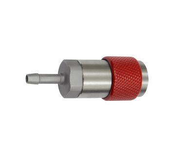 Captive swivel safety coupling I.D. 6, ISO 6150 C, I.D. 6, red