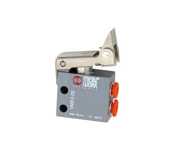 3/2-way mini valve, Mechanical, Roller lever free Return 4mm side