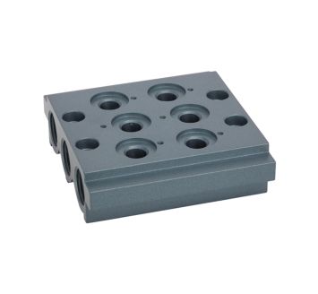 Multi-base plate for the way valves, 2 valve positions, G 1/8