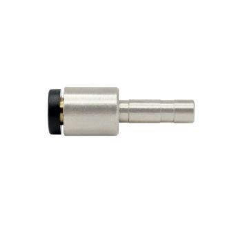 Straight push-in connector, Plug nipple red. 4 mm, »click-clock«