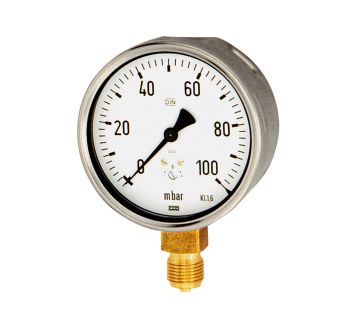 Capsule pressure gauge, radial bottom, G 1/4, -160 / 0 mbar, Ø 63