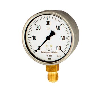 Capsule pressure gauge, radial bottom, G 1/4, 0 - 40 mbar, Ø 63