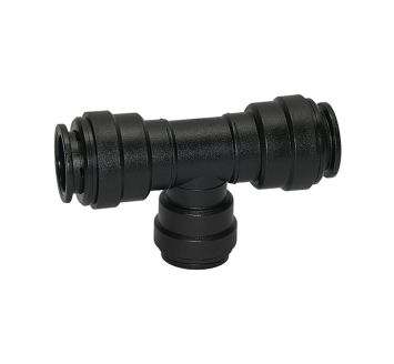 T-reducer connector POM, for hose exterior Ø1 18 mm / Ø2 15 mm